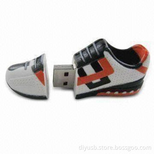 Shoe-shaped USB Flash Drive, Comes in Various Memory Capacities and Colors